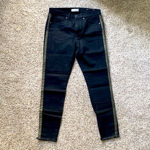 LOFT ankle pants in black with frayed hem